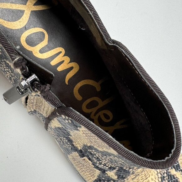 Sam Edelman Womens Reptile Print Faux Leather Side zip Bootie Size 10 - Picture 6 of 12